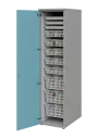 EUROMEDICA D - 46 ABS skříň léková boxová, 1-dveřová, levá, 1950x460x735, korpus šedý, dvířka obloha